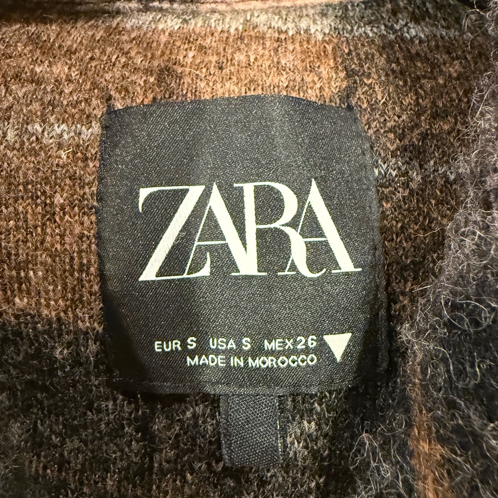 Zara Plaid Utility Shacket in Pink and Brown - Picture 2 of 4